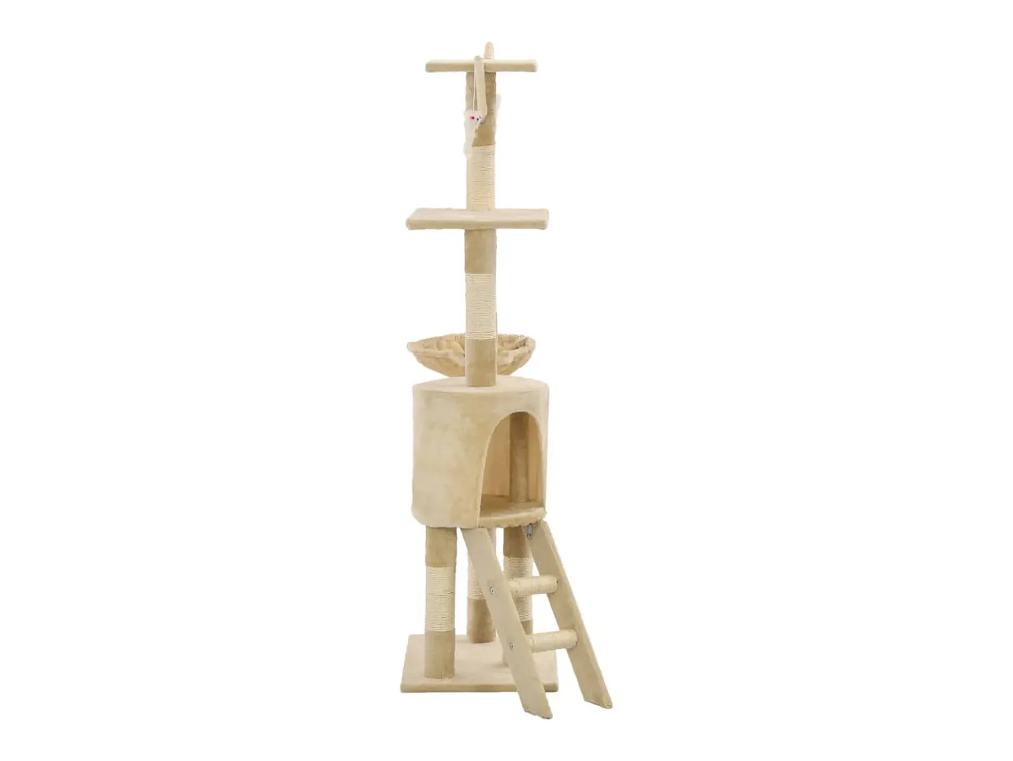 Árvore para gatos c/ postes arranhadores sisal 138 cm bege