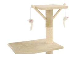 Árvore para gatos c/ postes arranhadores sisal 138 cm bege
