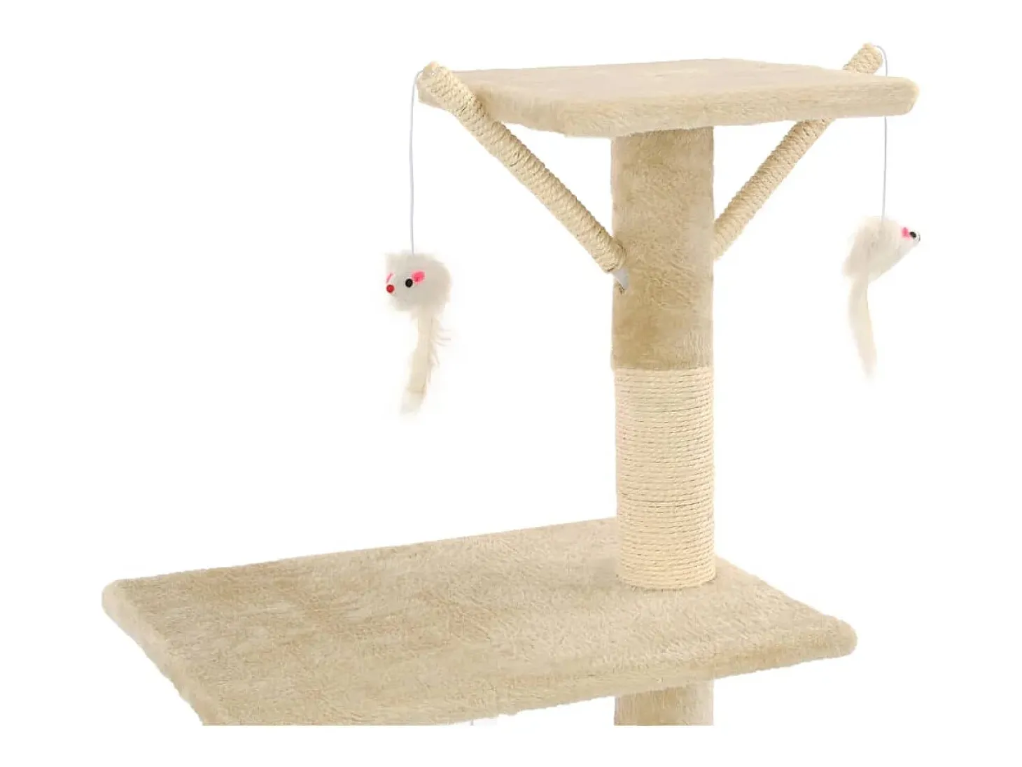 Árvore para gatos c/ postes arranhadores sisal 138 cm bege