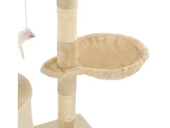 Árvore para gatos c/ postes arranhadores sisal 138 cm bege