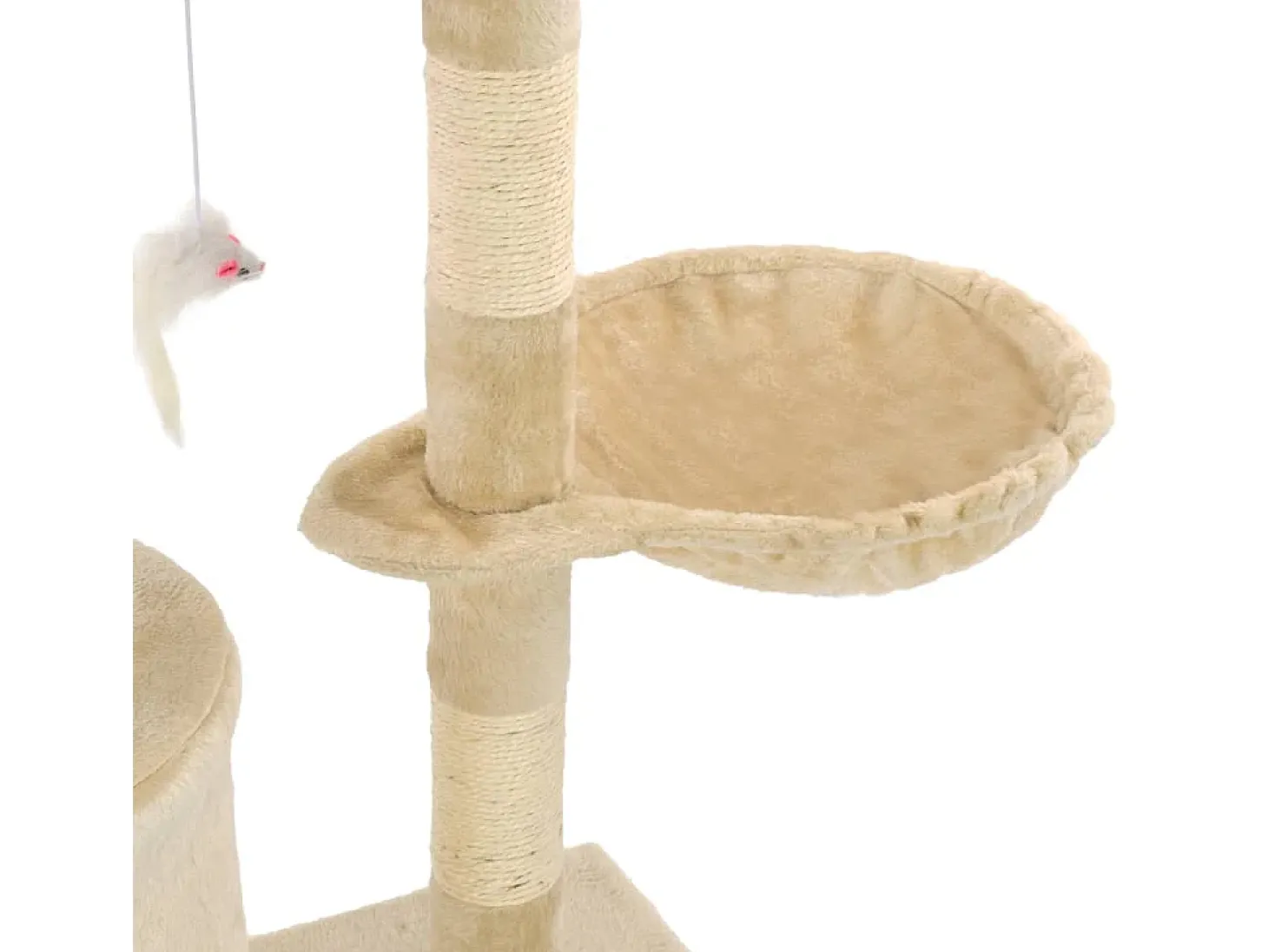 Árvore para gatos c/ postes arranhadores sisal 138 cm bege