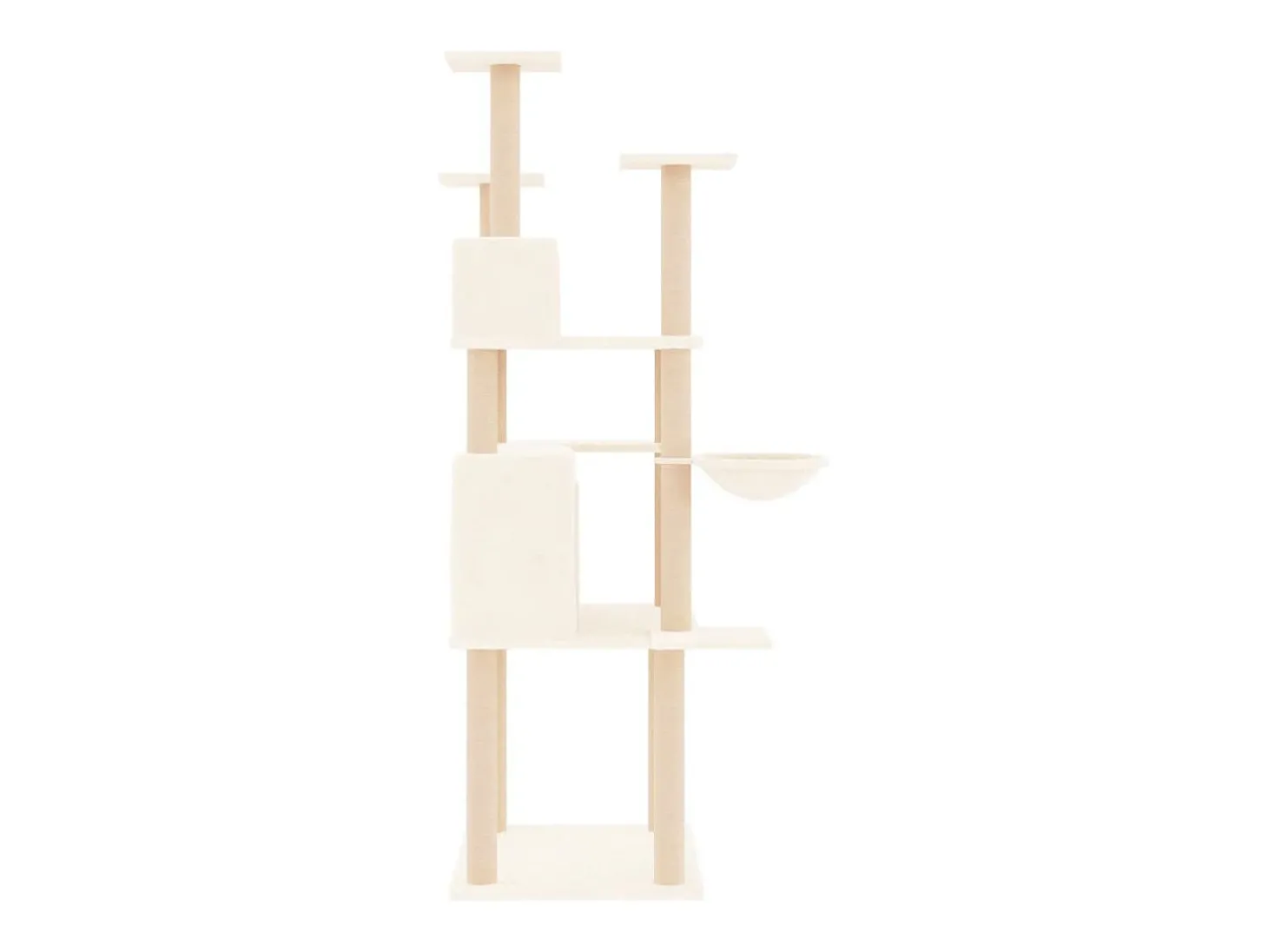 Árvore para gatos c/ postes arranhadores sisal 166 cm cor creme