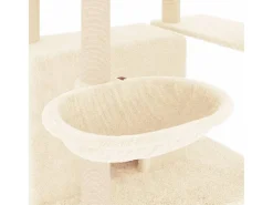 Árvore para gatos c/ postes arranhadores sisal 166 cm cor creme