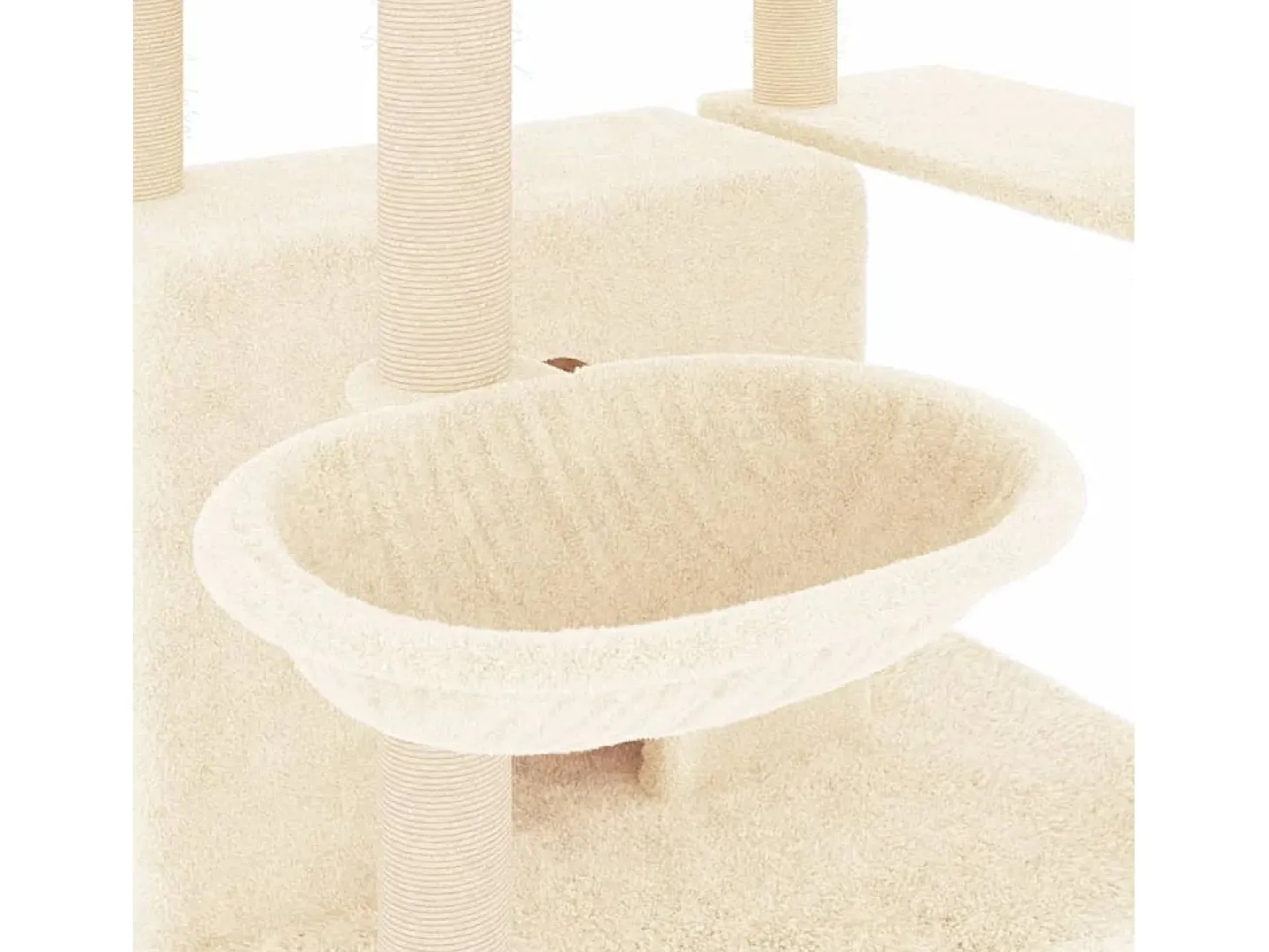 Árvore para gatos c/ postes arranhadores sisal 166 cm cor creme