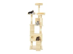 Árvore para gatos c/ postes arranhadores sisal 170 cm bege