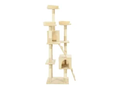 Árvore para gatos c/ postes arranhadores sisal 170 cm bege
