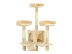 Árvore para gatos c/ postes arranhadores sisal 170 cm bege
