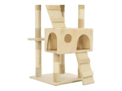 Árvore para gatos c/ postes arranhadores sisal 170 cm bege