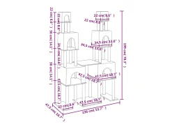 Árvore para gatos c/ postes arranhadores sisal 199 cm cor creme