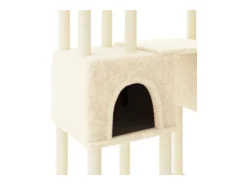 Árvore para gatos c/ postes arranhadores sisal 199 cm cor creme