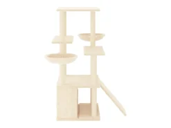Árvore para gatos c/ postes arranhadores sisal 133 cm cor creme