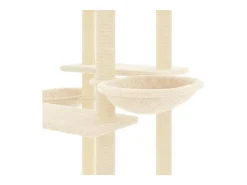 Árvore para gatos c/ postes arranhadores sisal 133 cm cor creme