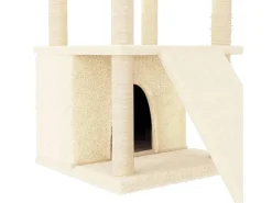 Árvore para gatos c/ postes arranhadores sisal 133 cm cor creme