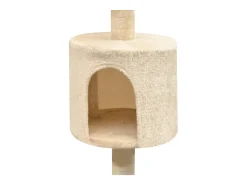 Árvore para gatos c/ postes arranhadores sisal 125 cm bege