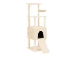 Árvore para gatos c/ postes arranhadores sisal 153 cm cor creme