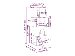 Árvore para gatos c/ postes arranhadores sisal 153 cm cor creme
