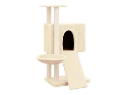 Árvore para gatos c/ postes arranhadores sisal 96 cm cor creme