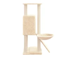 Árvore para gatos c/ postes arranhadores sisal 96 cm cor creme