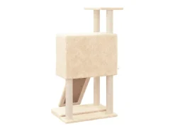 Árvore para gatos c/ postes arranhadores sisal 96 cm cor creme