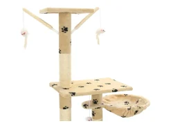 Árvore para gatos c/ postes arranhadores sisal 230-250 cm bege