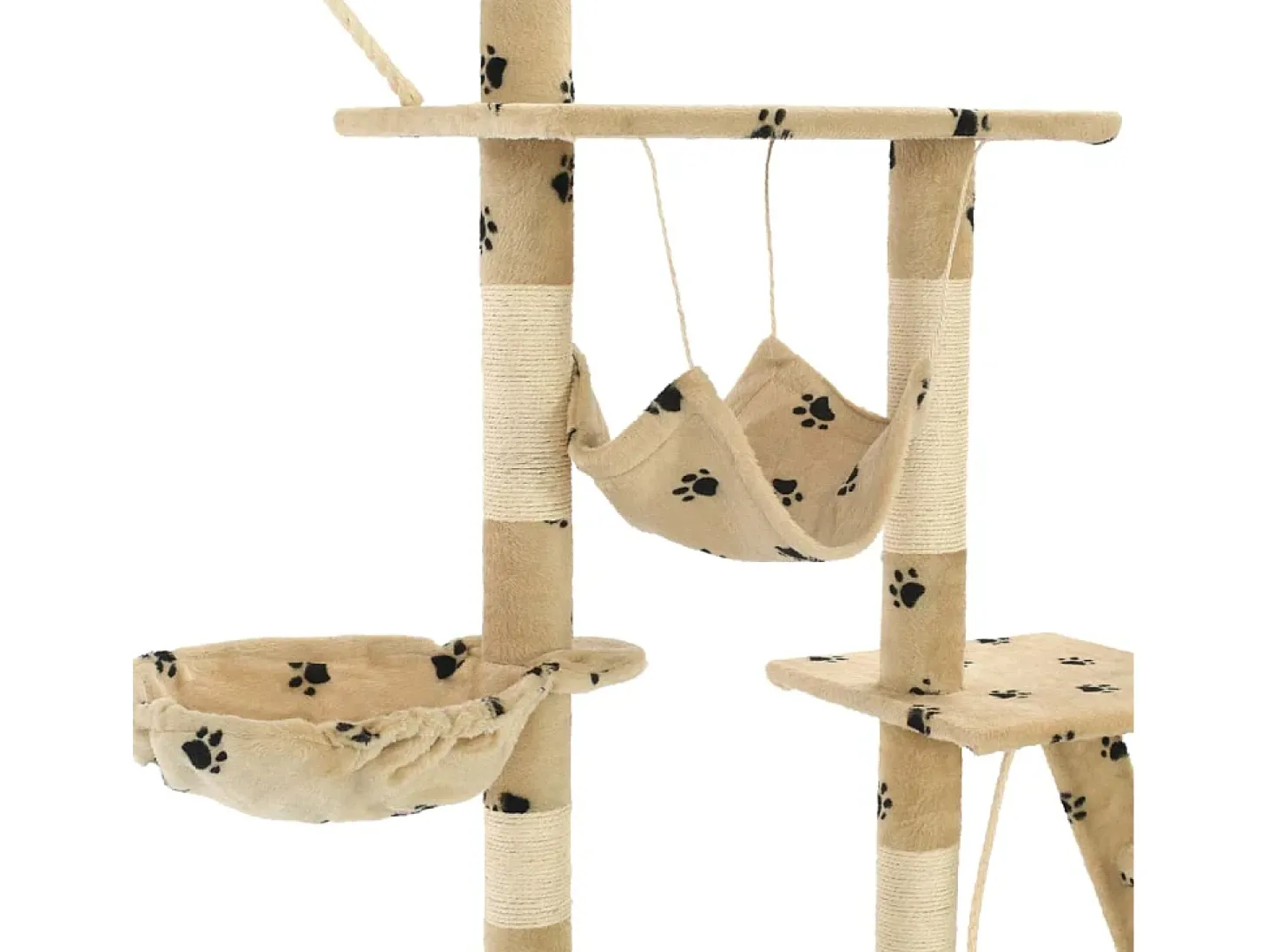 Árvore para gatos c/ postes arranhadores sisal 230-250 cm bege