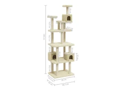 Árvore para gatos c/ postes arranhadores sisal 188 cm cor creme