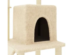 Árvore para gatos c/ postes arranhadores sisal 96,5 cm creme
