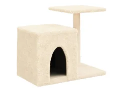 Árvore para gatos c/ postes arranhadores sisal 50,5 cm creme
