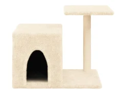 Árvore para gatos c/ postes arranhadores sisal 50,5 cm creme