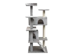 Árvore para gatos c/ postes arranhadores sisal 125 cm cinzento