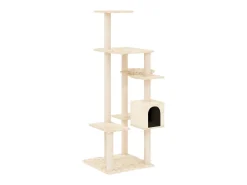 Árvore para gatos c/ postes arranhadores sisal 142 cm cor creme