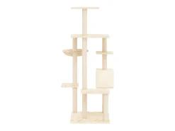 Árvore para gatos c/ postes arranhadores sisal 142 cm cor creme