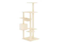 Árvore para gatos c/ postes arranhadores sisal 142 cm cor creme