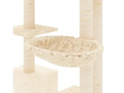 Árvore para gatos c/ postes arranhadores sisal 142 cm cor creme