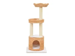 Árvore para gatos c/ postes arranhadores madeira de salgueiro