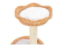 Árvore para gatos c/ postes arranhadores madeira de salgueiro