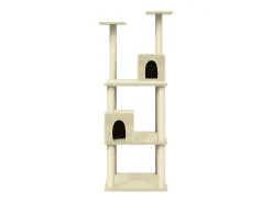 Árvore para gatos c/ postes arranhadores sisal 141 cm cor creme