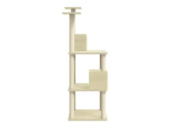 Árvore para gatos c/ postes arranhadores sisal 141 cm cor creme