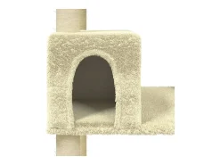 Árvore para gatos c/ postes arranhadores sisal 141 cm cor creme