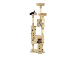 Árvore para gatos c/ postes arranhadores sisal 170 cm bege