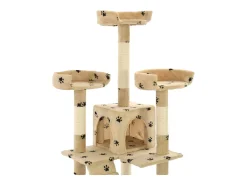 Árvore para gatos c/ postes arranhadores sisal 170 cm bege