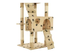 Árvore para gatos c/ postes arranhadores sisal 170 cm bege