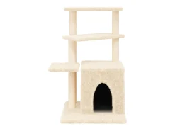 Árvore para gatos c/ postes arranhadores sisal 83,5 cm creme