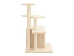 Árvore para gatos c/ postes arranhadores sisal 83,5 cm creme