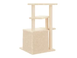 Árvore para gatos c/ postes arranhadores sisal 83,5 cm creme