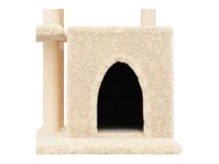 Árvore para gatos c/ postes arranhadores sisal 83,5 cm creme