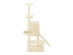 Árvore para gatos c/ postes arranhadores sisal 130,5 cm creme
