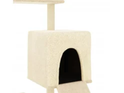 Árvore para gatos c/ postes arranhadores sisal 130,5 cm creme