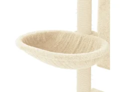 Árvore para gatos c/ postes arranhadores sisal 130,5 cm creme
