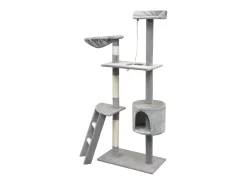 Árvore para gatos c/ postes arranhadores sisal 150 cm cinzento